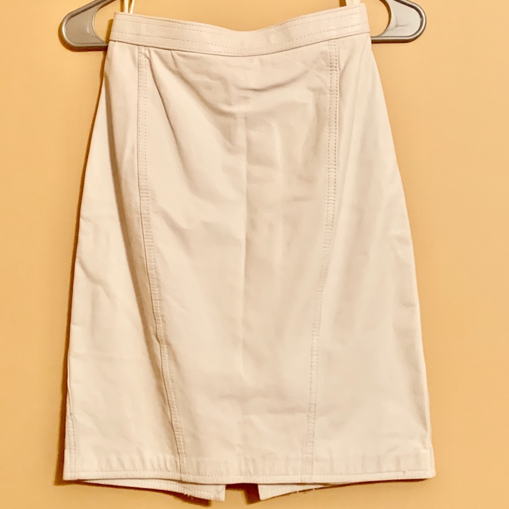 White leather skirt